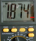8 kΩ निकला, जो इंगित करता है कि प्राथमिक वाइंडिंग चालू है।